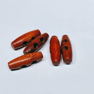 Cúc gỗ dài 2 lỗ 3cm trang trí (gói 10 cái)