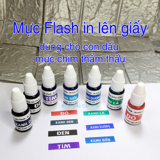 Mực flash in lên giấy dùng cho con dấu mực chìm thẩm thấu 10ml