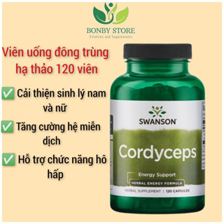 Viên Uống Đông Trùng Hạ Thảo Cordyceps 600mg Swanson 120 viên.