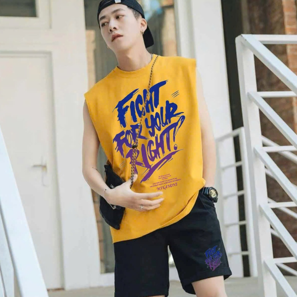 BỘ BA LỖ THỂ THAO NAM NỮ UNISEX FIGHT CHỮ TÍM MÙA HÈ 2025 - DUBAI FASHION