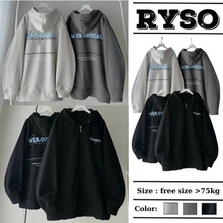 Áo Khoác Nỉ Bông In Chữ SÀI GÒN Khoá Kéo Zip In Dáng Form Rộng Nón 2 Lớp, Áo Hoodie Kéo Zip In Chữ Nón Rộng Unisex RYSO