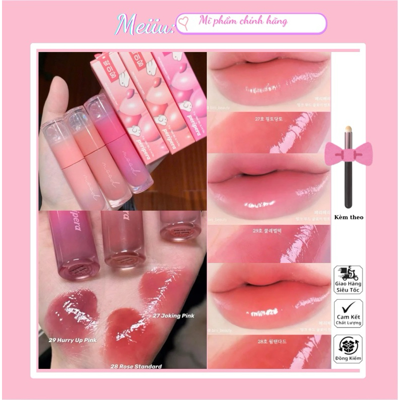 [Meiiu] Son bóng Peripera Ink Mood Glowy Tint 🫧