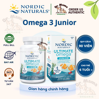  Omega 3 Junior Cho Bé Từ 6 - 12 Tuổi - Phát Triển Não Bộ -Tăng Tính Tập Trung  - Chính Hãng Bay Air 