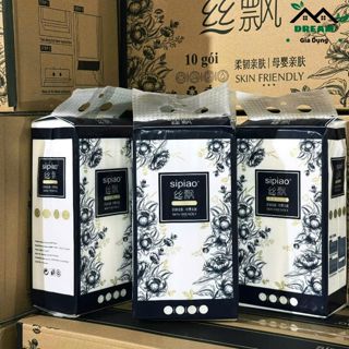 Thùng 10 Bịch Giấy Rút Treo Tường SIPIAO Black 1300 Tờ - 4 Lớp Nội Địa Trung Cao Cấp , Khăn Giấy Ăn Rút Tặng Kèm Móc