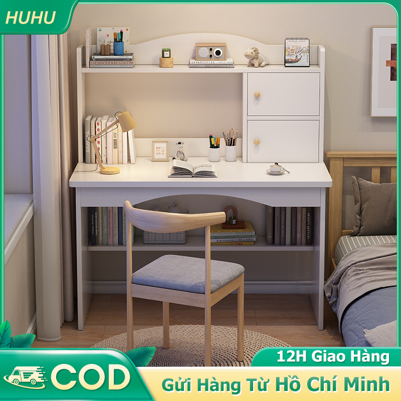 HUHU Bàn Học Sinh Viên Có Kệ Sách Kệ sách gỗ có thể đặt máy tính đa chức năng lưu trữ | BigBuy360 - bigbuy360.vn