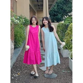 Đầm đuôi cá sát nách linen dáng dài