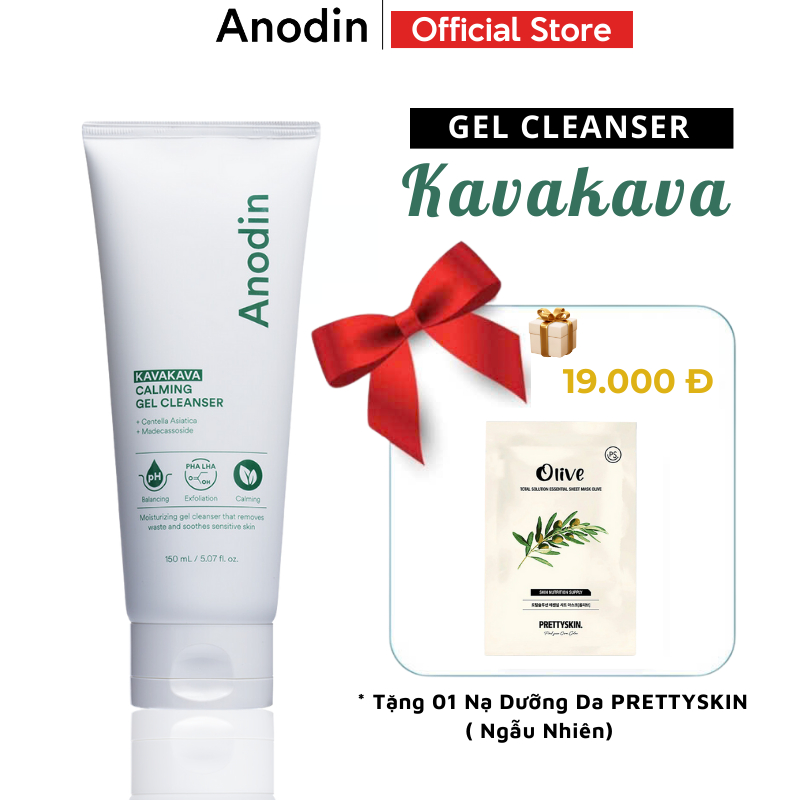 sữa rửa mặt Anodin ,Gel rửa mặt cho da dầu mụn, nhạy cảm Ph 5.5 Anodin KavaKava Calming 150ml