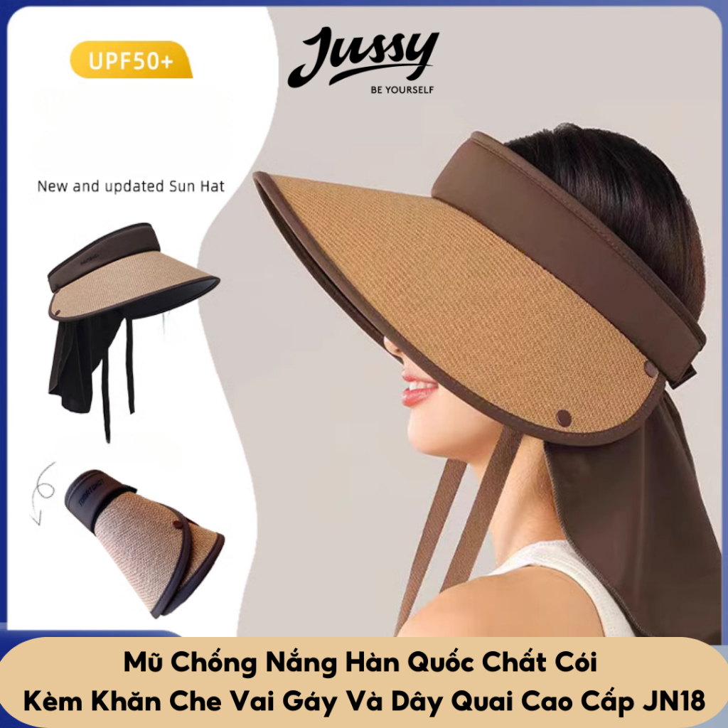 Mũ Trùm Đầu Che Nắng Hở Chóp Melangshi Jussy Official Nón Chống Nắng Nữ Vành Rộng Ngăn Tia Uv Style Năng Động Trẻ Trung