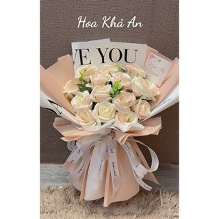  Bó hoa sáp loang hồng 15bông cao cấp by Khả An 