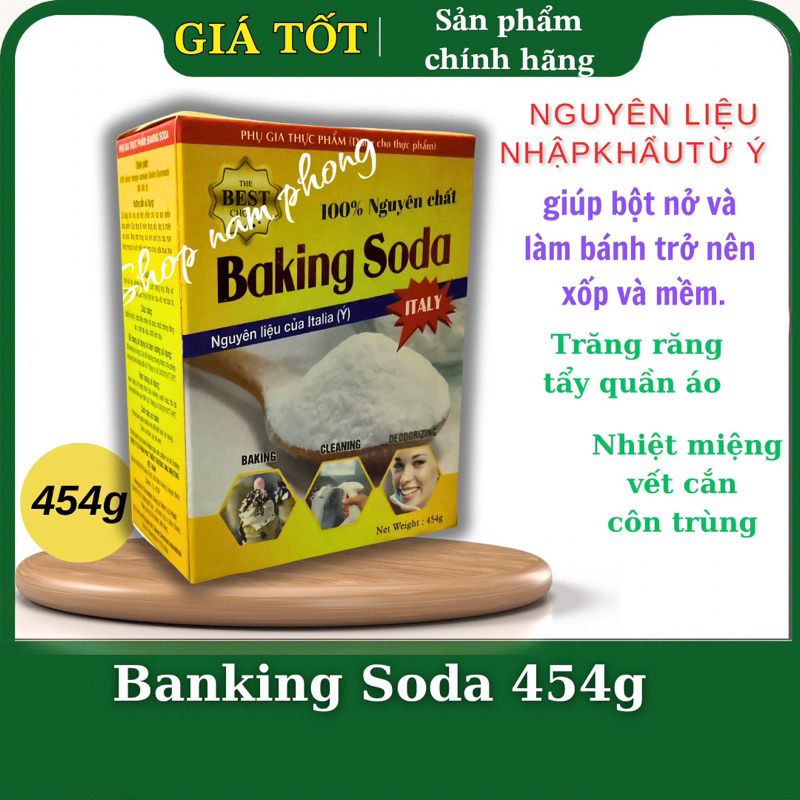 (454g) Bột Banking Soda Nguyên Chất (phụ gia thực phẩm) Nguyên liệu nhập từ Ý-có VAT