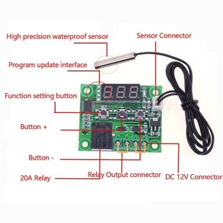 Mạch cảm biến nhiệt độ w1209 12v - điều khiển nhiệt độ bằng relay - làm mạch ấp trứng, lò sấy