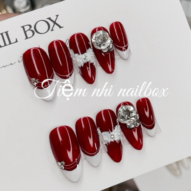 M79 nailbox thiết kế  ôvan đính  đá,phụ kiện siêu  xinh