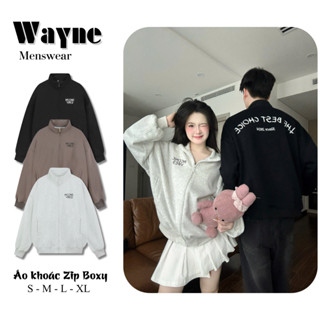 Áo khoác Nỉ, Áo khoác Zip form Boxy Nam Nữ, Nỉ 3 màu thiết kế Hot trend Jacket Wayne Menswear