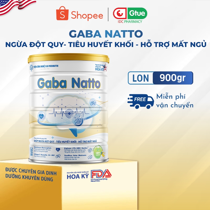Freeship Sữa non cho người bị tai biến đột quỵ hỗ trợ mất ngủ Gaba Natto 900gr