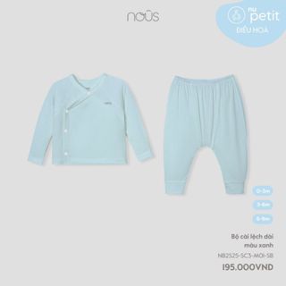 Nous Baby Bộ quần áo dài tay bé trai bé gái Nu petit điều hòa mềm mát basic trơn thoải  mái BST T3
