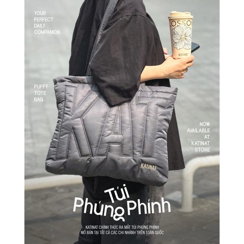 [KATINAT] Túi Phúng Phính Katinat - Túi Tote Vải Phao Chần Bông Cao Cấp