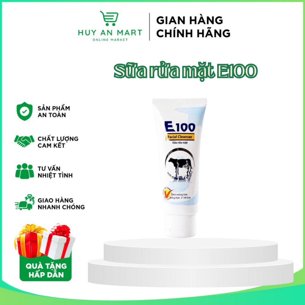 Sữa rửa mặt E100 tinh chất bò sữa 80ml 🔥 HOT HOT🔥 Sữa rửa mặt E100 giúp da mịn màng hơn, trắng sáng 
