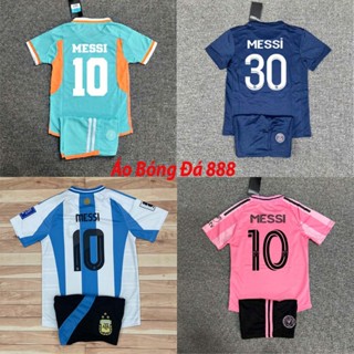 Bộ Quần Áo Bóng Đá Trẻ Em Messi 2025, Áo Đá Banh Miami, PSG,  Argentina - Vải Mè Thái Cao Cấp