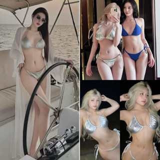 Hàng loại 1 Set bikini ánh bạc Mai Phương Bùi sang chảnh