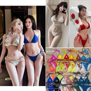 Bikini 2 mảnh tam giác (có bán áo choàng) dây dài quấn eo chuẩn ảnh Đồ bơi nữ đẹp đi biển R01