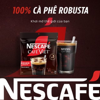 [Tặng Bộ 4 ly thủy tinh Nescafe] Combo 3 Bịch Cà phê đen hòa tan NESCAFE Café Việt (Túi 35 gói x 16g)