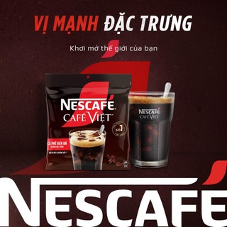 [Tặng Bộ 4 ly thủy tinh Nescafe] Combo 3 Bịch Cà phê đen hòa tan NESCAFE Café Việt (Túi 35 gói x 16g)