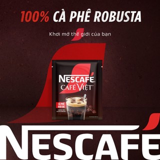 [Tặng Bộ 4 ly thủy tinh Nescafe] Combo 3 Bịch Cà phê đen hòa tan NESCAFE Café Việt (Túi 35 gói x 16g)