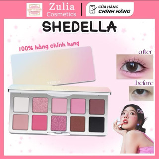[SHEDELLA] Bảng Phấn Mắt SHEDELLA 10 Ô Pastel Cầu Vồng Mùa Hè, Nhũ Lì Tone Màu Sặc Sỡ màu