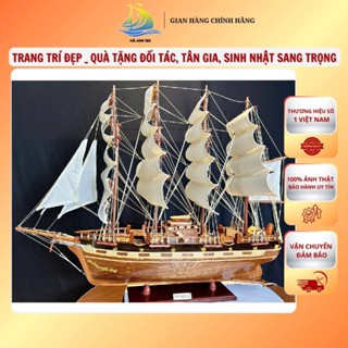 Mô Hình Thuyền Buồm Gỗ Phong Thủy France 2 - Biểu Tượng May Mắn, Thành Công | Hà Anh123