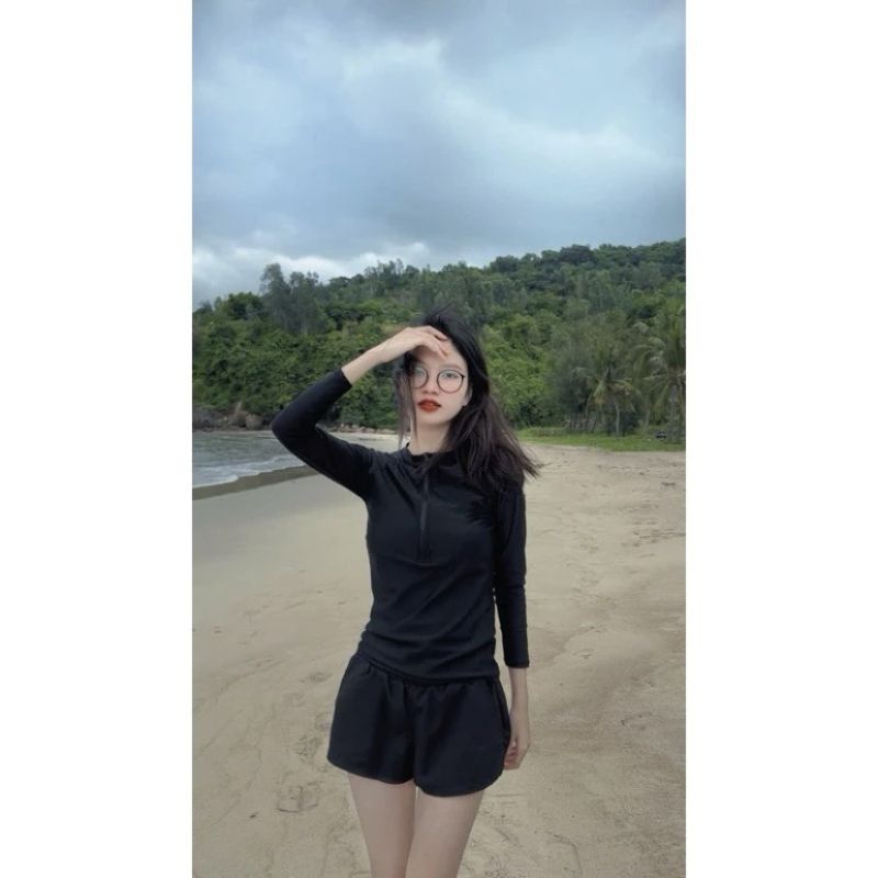 [Có size] Bikini đồ bơi nữ đi biển 2 mảnh năng động, Dây khóa kéo dài tay  Quần 2 Lớp Kín Đáo BIKINI SUNSHINE KK00 | BigBuy360 - bigbuy360.vn