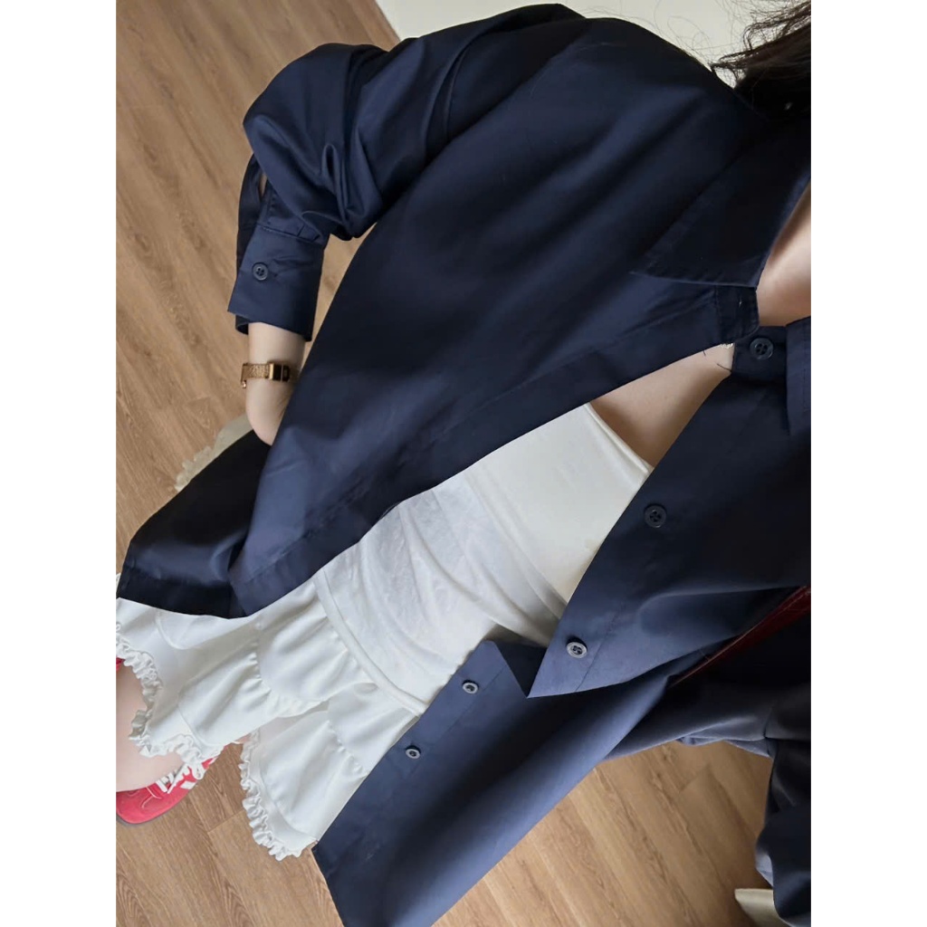 Áo Sơ Mi Thô Dài Tay, Áo Sơmi Trơn Giấu Cúc, Áo Sơ Mi Nữ Kiểu Form Dáng Rộng Miho House | BigBuy360 - bigbuy360.vn