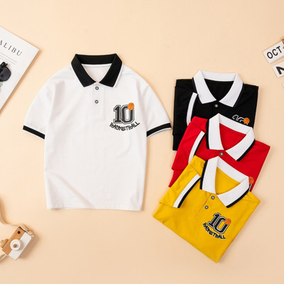 Áo Polo cho bé trai in số 10 nhiều màu chất cotton 4 chiều  - Áo thun có cổ cho bé Loza Kids PY3052