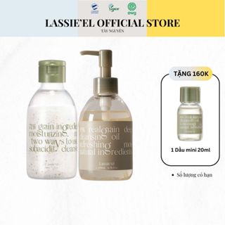 Combo skincare LASSIE'EL dầu tẩy trang size 200ml + bột rửa mặt enzyme size 100gr
