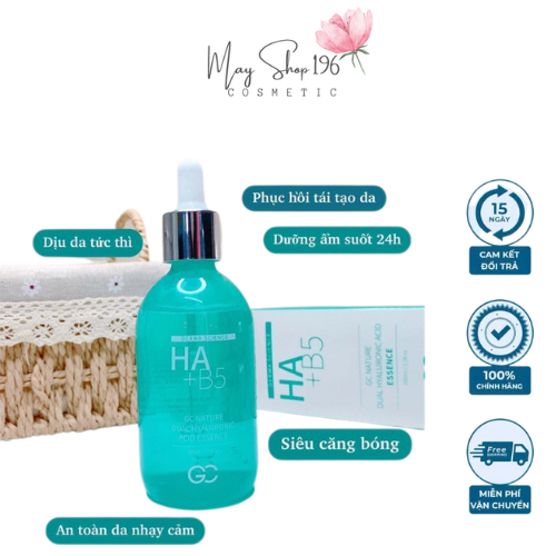 Serum Cấp Ẩm Phục Hồi Da HA + B5 GC Natura Dual Hyaluronic Acid Essence 100ml Hàn Quốc