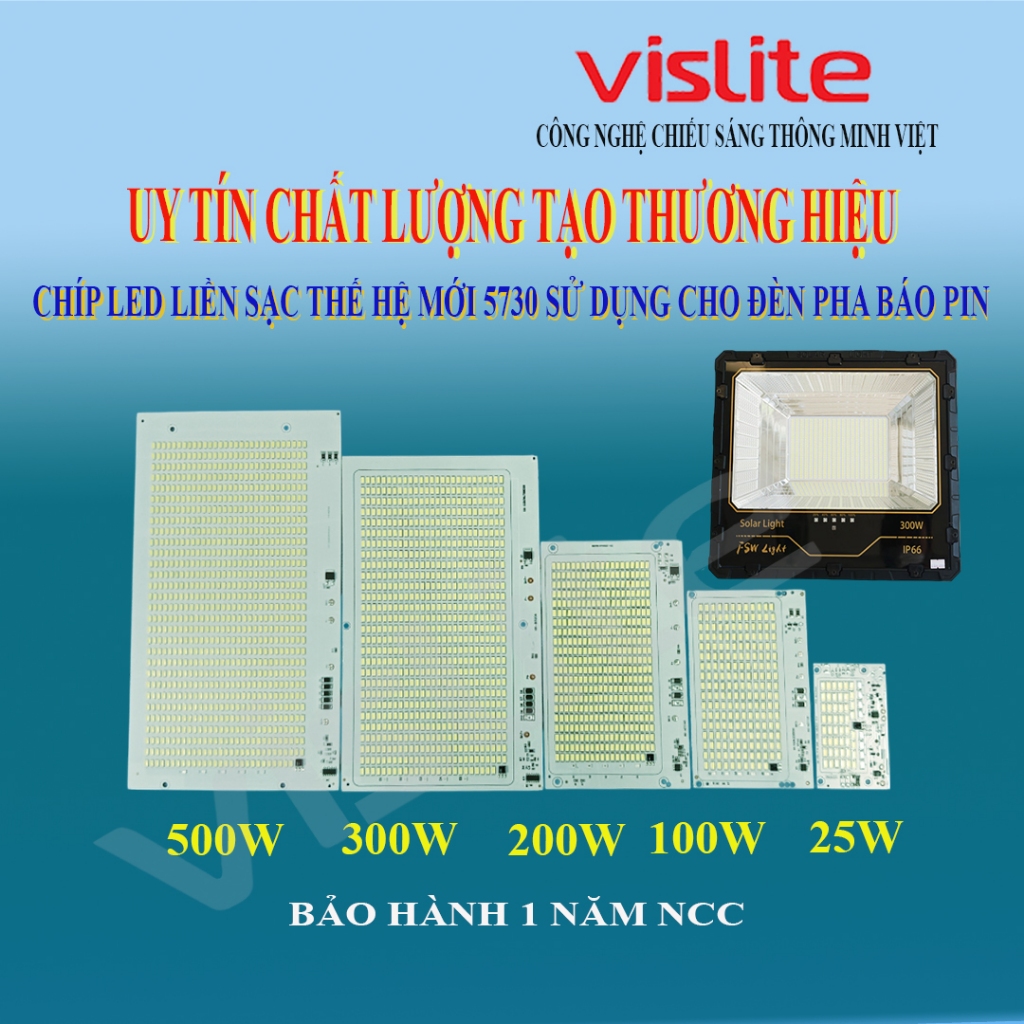 Mạch led đèn năng lượng mặt trời, chip led 5730 đã tích hợp bo sạc, chip led từ 25w đến 500w
