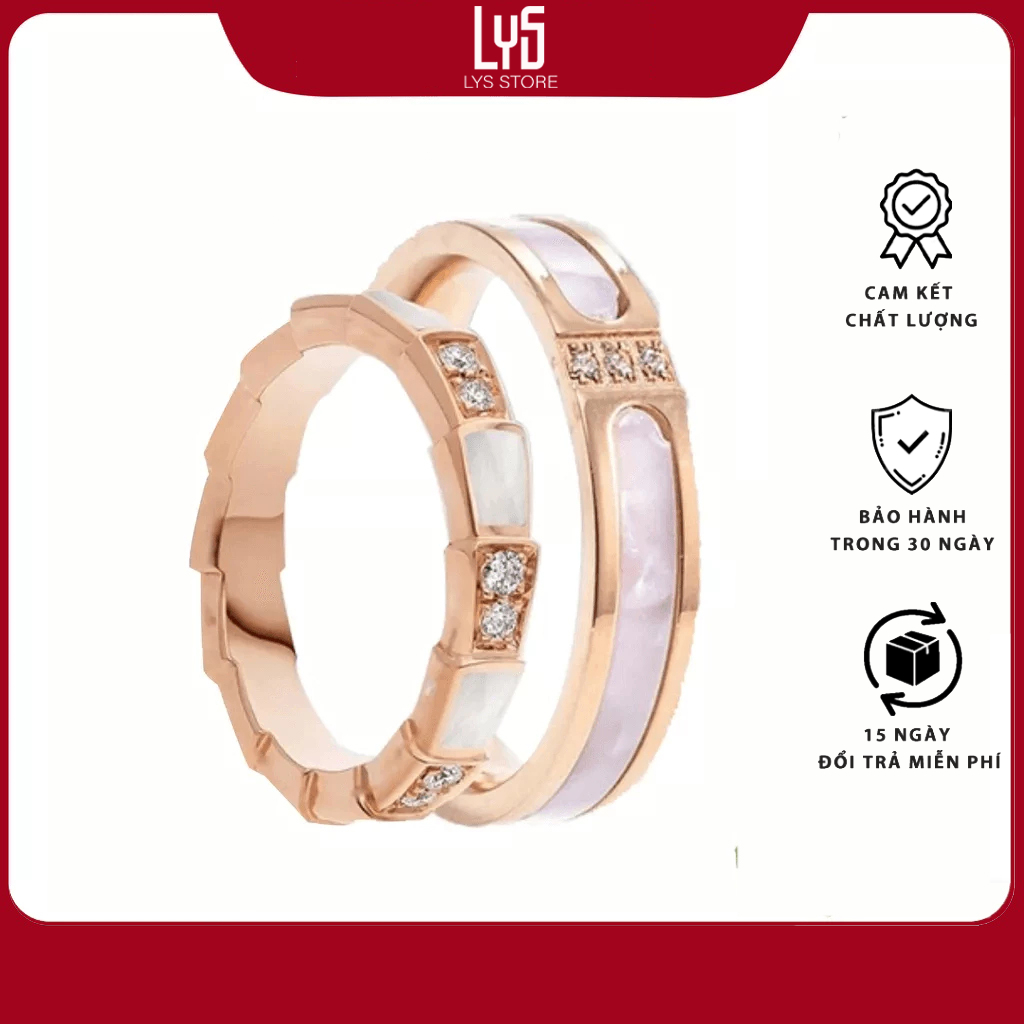 Nhẫn cặp đôi Nacre Couple Ring Fullbox - Khắc tên theo yêu cầu
