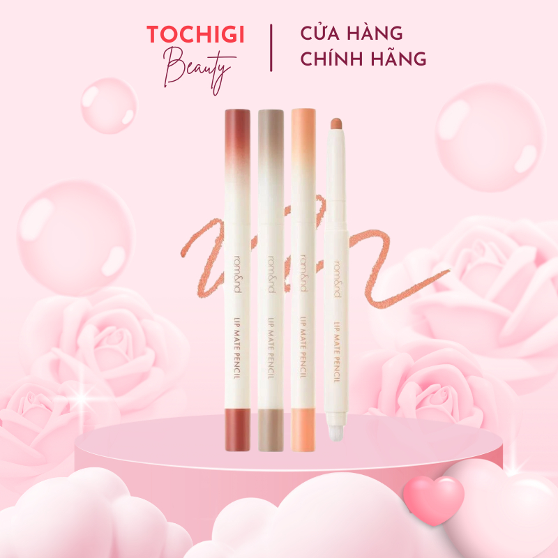 Chì Kẻ Viền Môi Nhung Lì, Lâu Trôi, Thiết Kế 2 Đầu Romand Lip Mate Pencil 0.5g