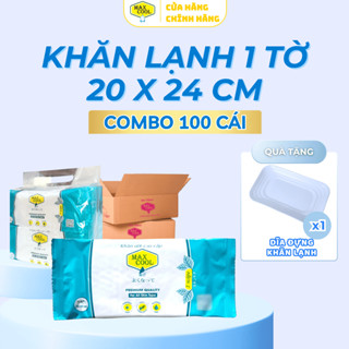 100 Khăn lạnh 1 tờ vải bi dày dặn 20x24cm có hương Max Cool nhà hàng, quán ăn, khách sạn, du lịch