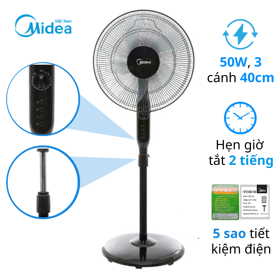 Quạt đứng Midea FS40-15Q
