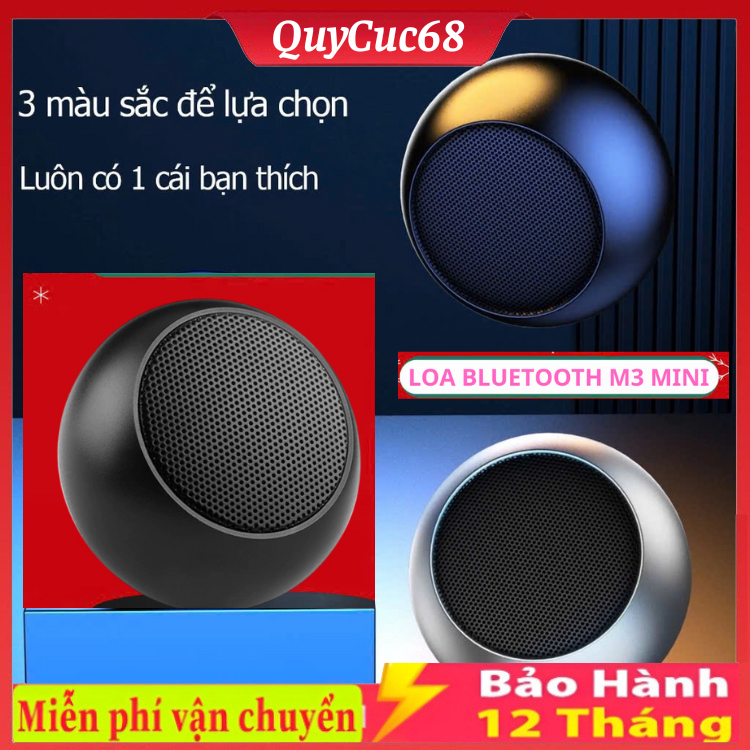 Loa Bluetooth Kim Loại M3 Mini , Vỏ Kim Loại , Bass Trầm Ấm , Nhỏ Gọn Thích Hợp Di Chuyển