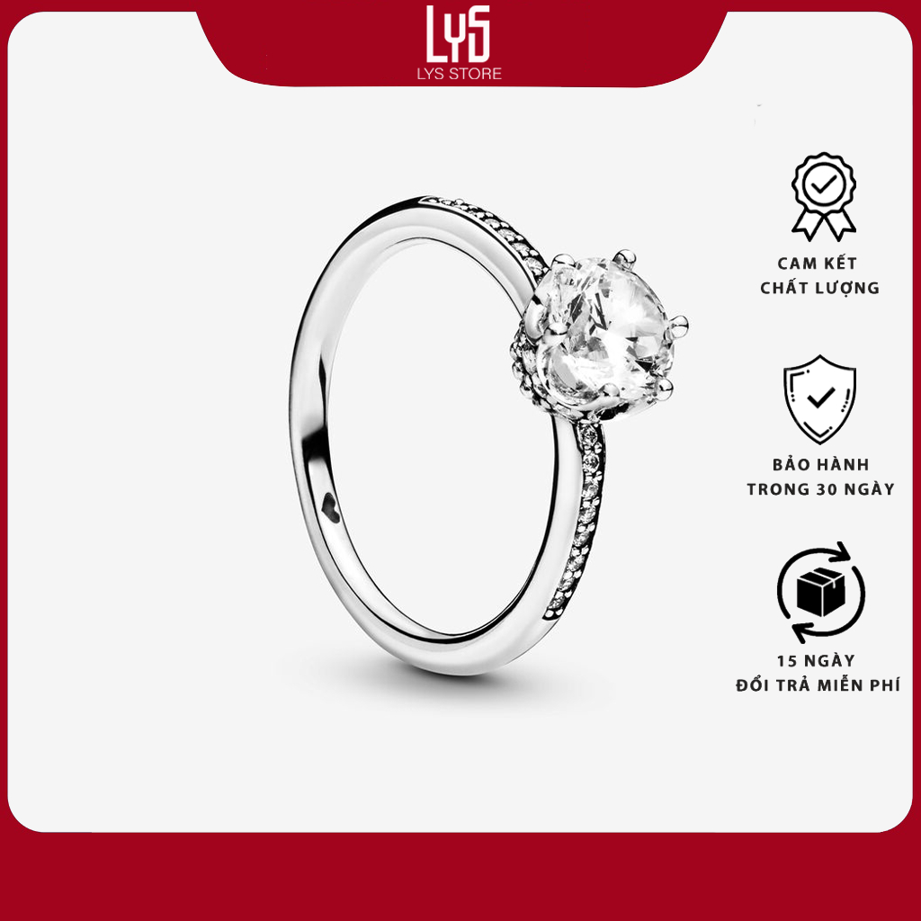 Nhẫn bạc nữ Lys Rose Gold Ring 8052RG Fullbox - Nhẫn Nữ Bạc 925 Hình Vương Miện Đính Đá