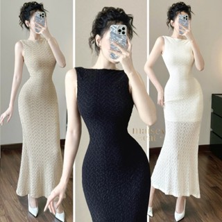 [MAISEY 1938] Đầm Ôm Body Dáng Dài Dự Tiệc Sang Trọng – Len Dệt Kim Cao Cấp, Tôn Dáng Gợi Cảm