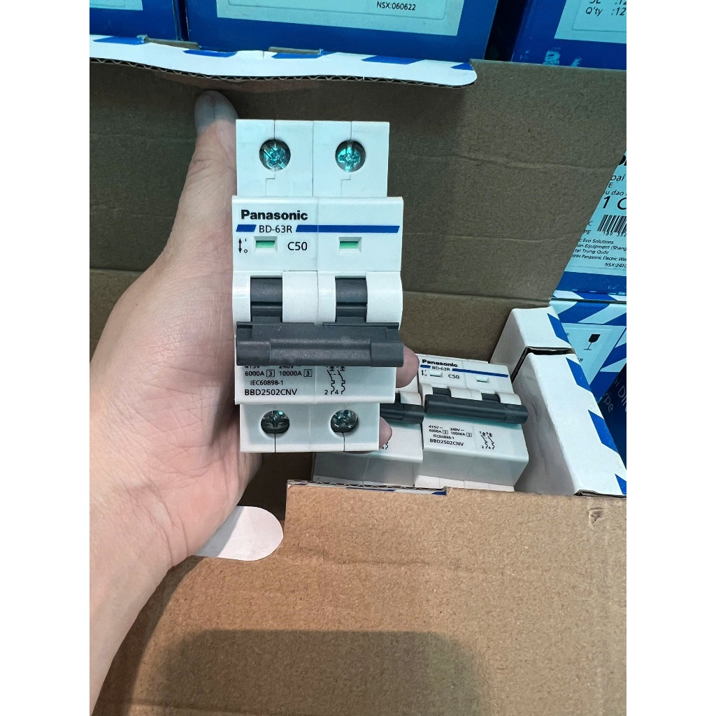 Panasonic - Aptomat CB 2P 2 Pha 2 tép Panasonic 10A 16A 20A 25A 32A 40A 50A 63A Chính hãng
