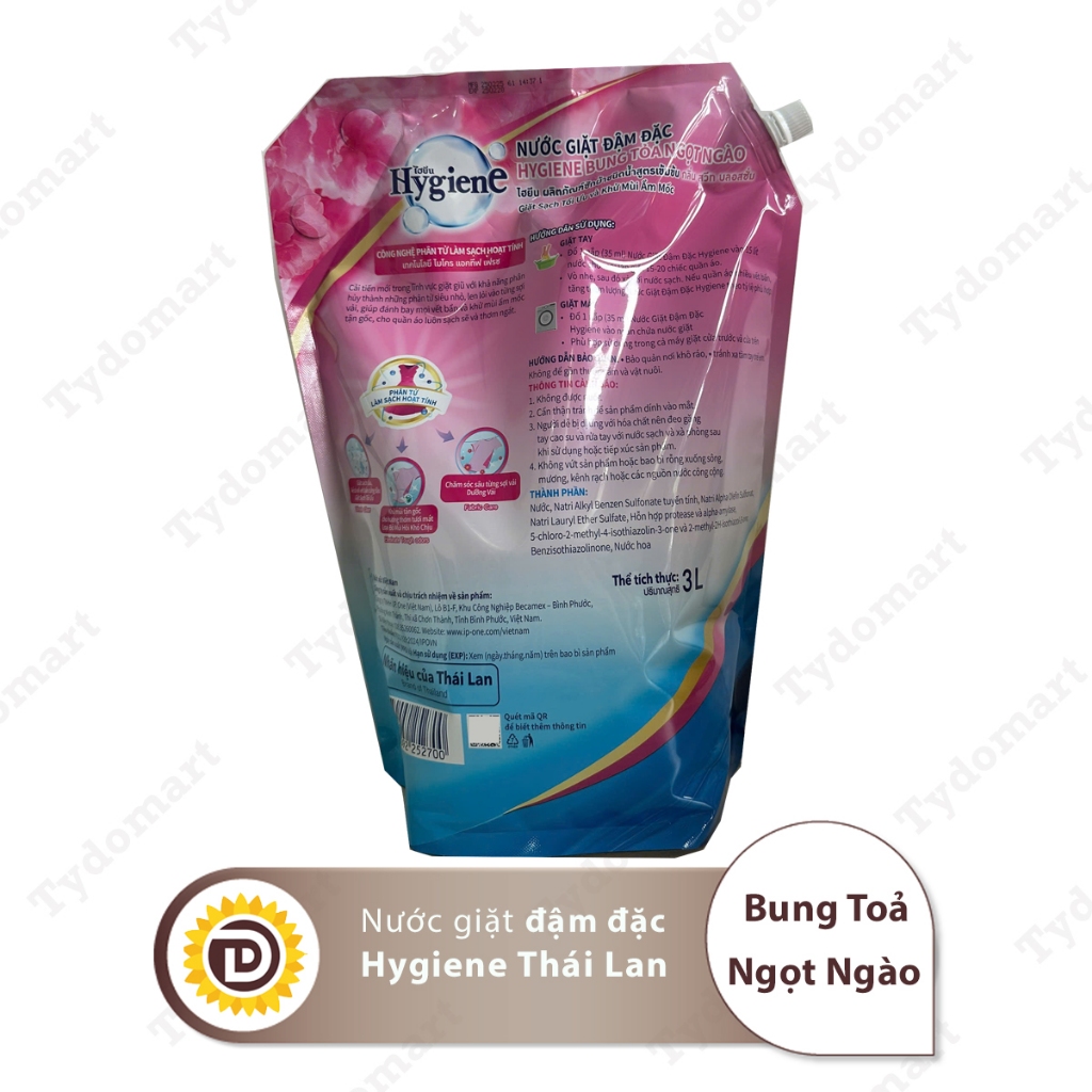 (Túi 3L) Nước Giặt Đậm Đặc Hygiene Thái Lan Túi Lớn 3000ml Làm Sạch | BigBuy360 - bigbuy360.vn