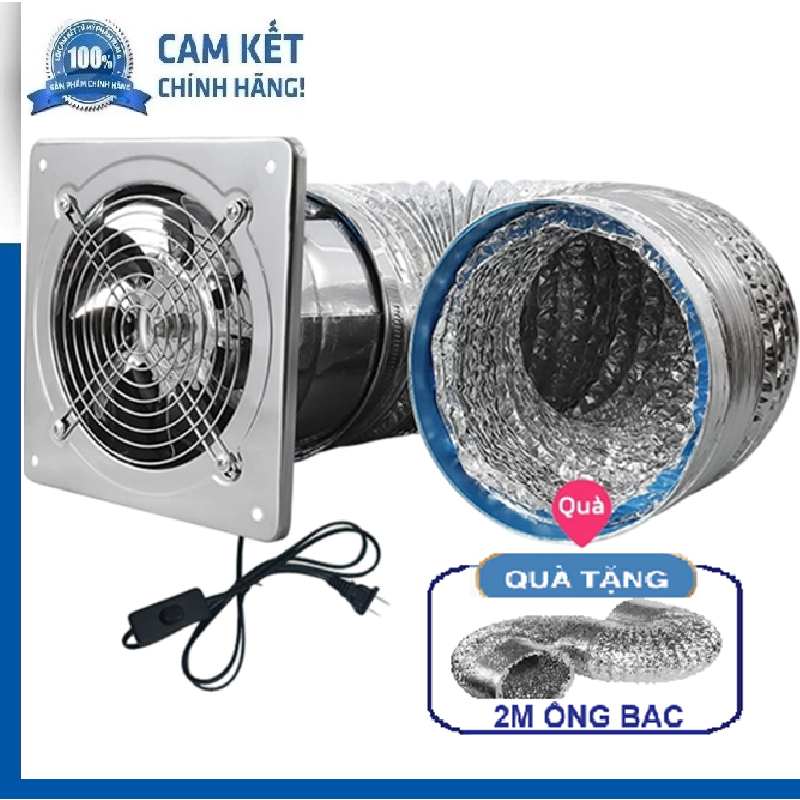 ( TẶNG KÈM 2M ỐNG ) Quạt Thông Gió , Hút Mùi Nhà Bếp , Nhà Vệ Sinh , Phòng Ngủ