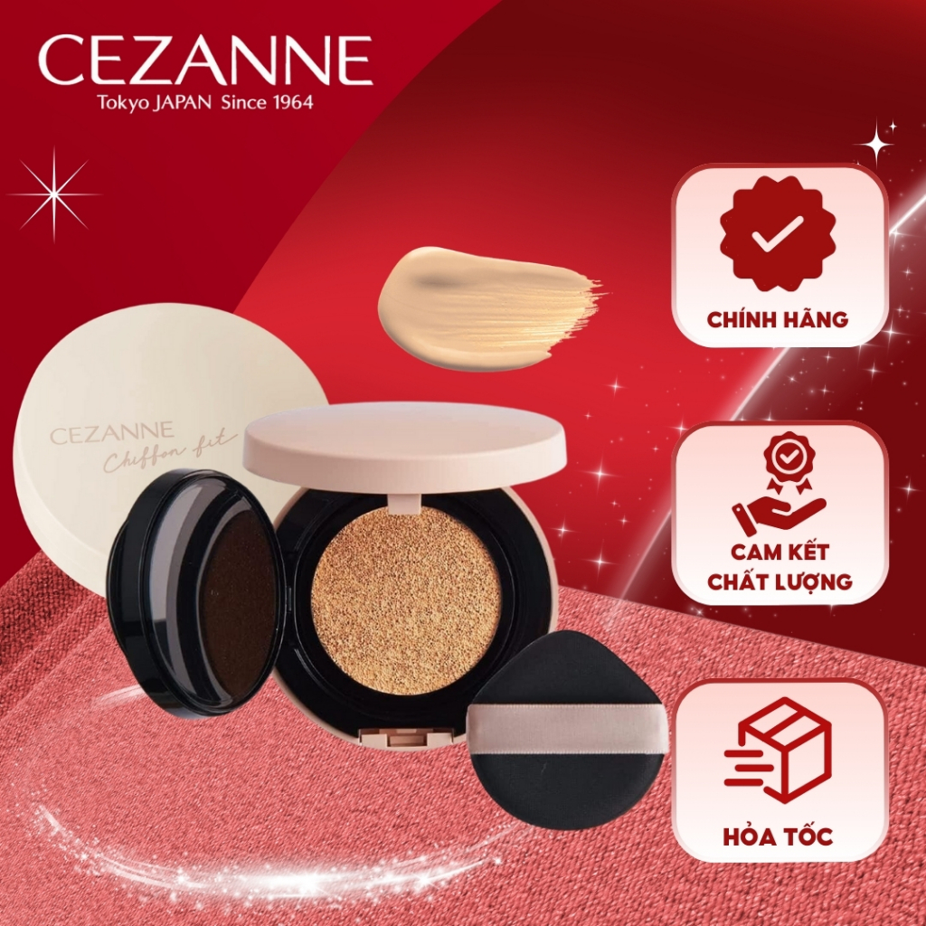 Phấn nước trang điểm chống nắng Cezanne Chiffon Fit Cushion Foundation Nhật Bản SPF50 PA++++ 11g