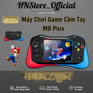 Máy Chơi Game Cầm Tay M8 Plus + Hơn 500 Game , Màn Hình HD+ , Phiên Bản Mới Nhất - Kèm Tay Cầm Chơi Game 2 Người