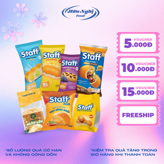 Bánh Staff Tươi các vị Chà bông, Bông lan nho, Chuối Socola, Cốm Sữa Khoai, Xông khói, Braha, Sandwich Ngàn lớp (7 Vị)