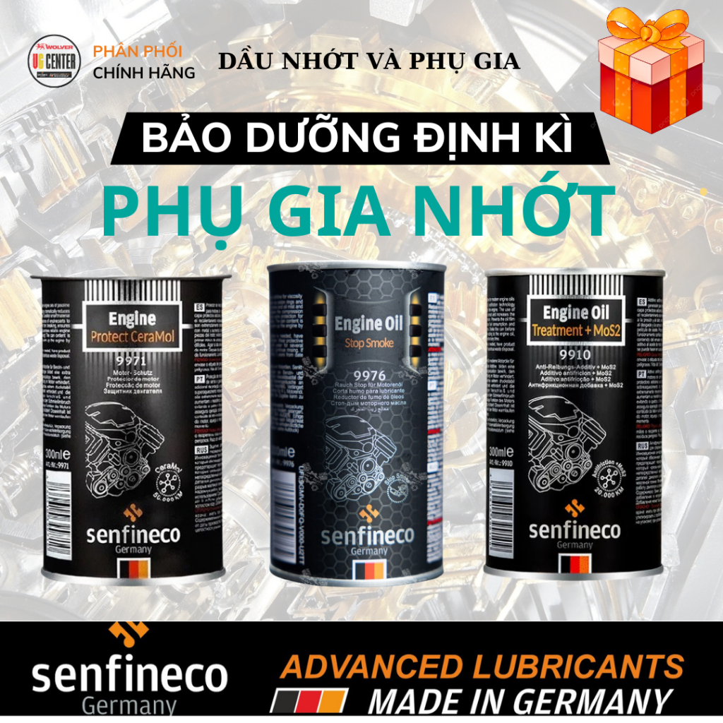 Senfineco 9976/9910/9971 Phụ Gia Nano Nhớt Kháng Mài Mòn - Engine Oil Treament Additives Ceramol Mos