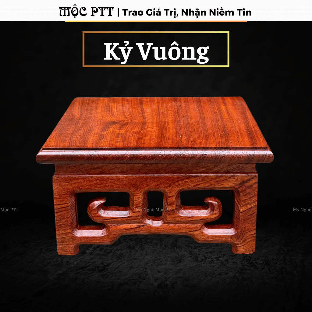 Kỷ Vuông, Đế Bát Hương chất liệu gỗ Hương sang trọng bền đẹp